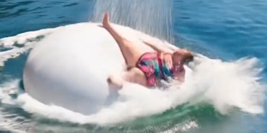 One woman. One giant balloon. One unexpected flight.