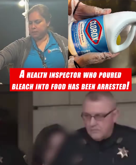 Health Inspector Arrested After Pouring Bleach Into Food—Shocking Footage Sparks Outrage! 